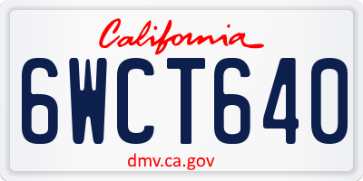 CA license plate 6WCT640