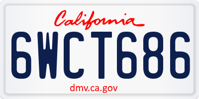 CA license plate 6WCT686
