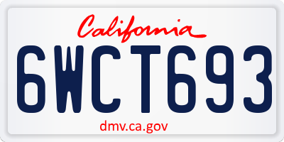 CA license plate 6WCT693