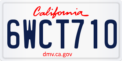 CA license plate 6WCT710