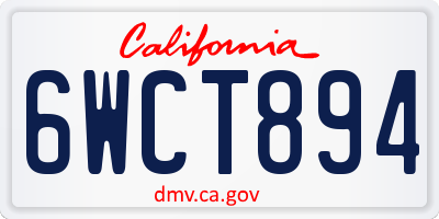 CA license plate 6WCT894
