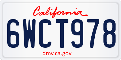 CA license plate 6WCT978