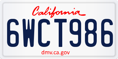 CA license plate 6WCT986