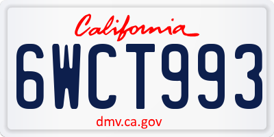 CA license plate 6WCT993