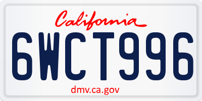 CA license plate 6WCT996