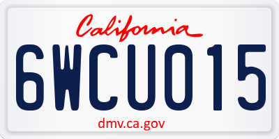 CA license plate 6WCU015