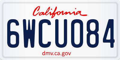 CA license plate 6WCU084