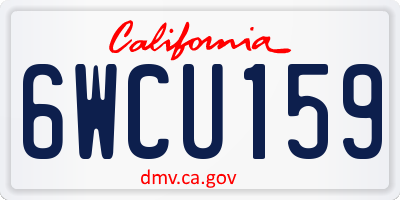 CA license plate 6WCU159