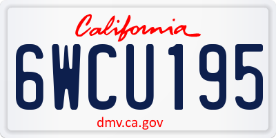 CA license plate 6WCU195