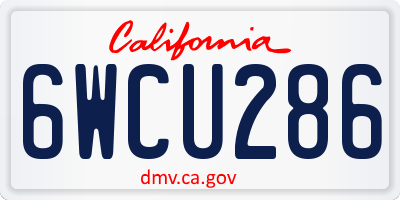 CA license plate 6WCU286