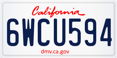 CA license plate 6WCU594