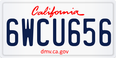 CA license plate 6WCU656