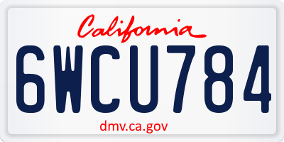CA license plate 6WCU784