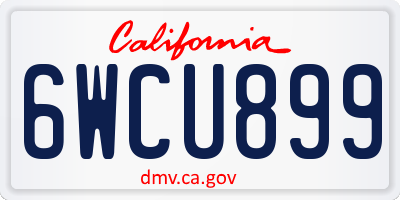 CA license plate 6WCU899
