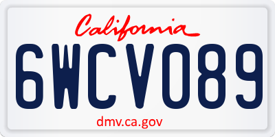 CA license plate 6WCV089