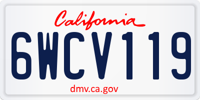 CA license plate 6WCV119