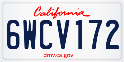 CA license plate 6WCV172