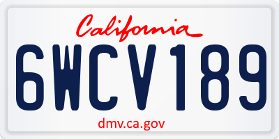 CA license plate 6WCV189
