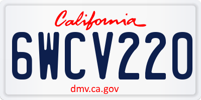 CA license plate 6WCV220