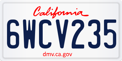 CA license plate 6WCV235