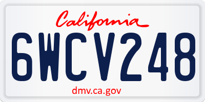 CA license plate 6WCV248