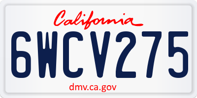 CA license plate 6WCV275