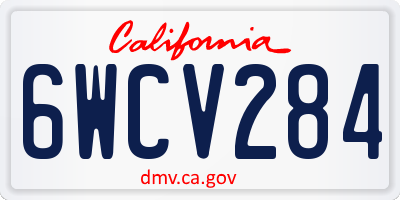 CA license plate 6WCV284
