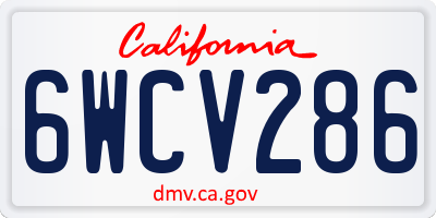 CA license plate 6WCV286