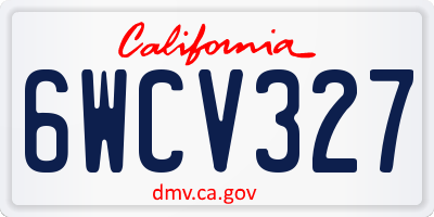 CA license plate 6WCV327