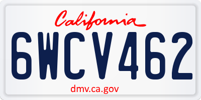 CA license plate 6WCV462