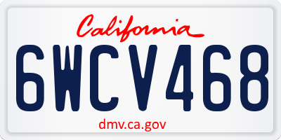 CA license plate 6WCV468