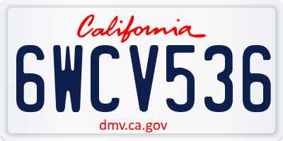 CA license plate 6WCV536