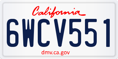 CA license plate 6WCV551