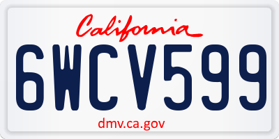 CA license plate 6WCV599