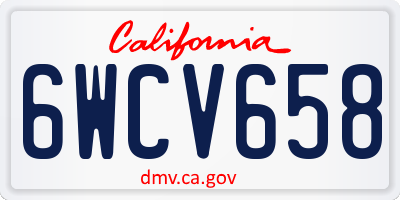 CA license plate 6WCV658