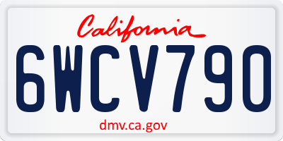 CA license plate 6WCV790