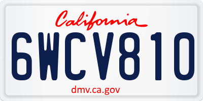 CA license plate 6WCV810