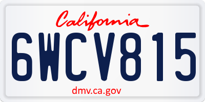 CA license plate 6WCV815