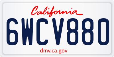 CA license plate 6WCV880