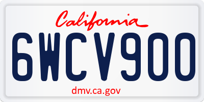 CA license plate 6WCV900