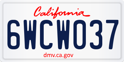 CA license plate 6WCW037