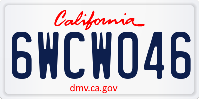 CA license plate 6WCW046