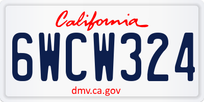 CA license plate 6WCW324