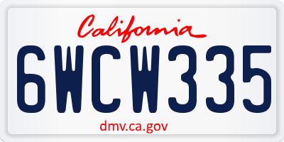CA license plate 6WCW335