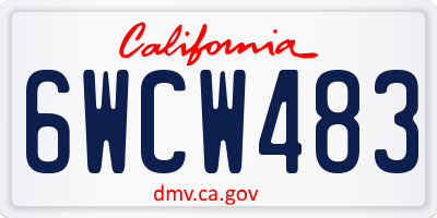 CA license plate 6WCW483
