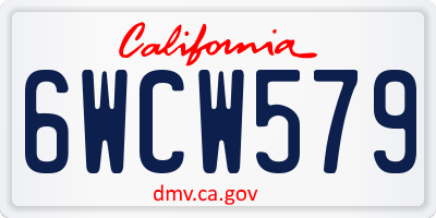 CA license plate 6WCW579