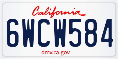 CA license plate 6WCW584