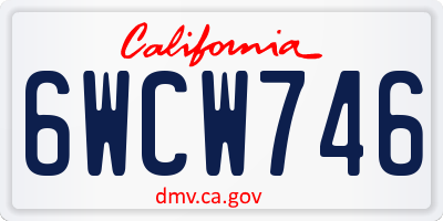 CA license plate 6WCW746