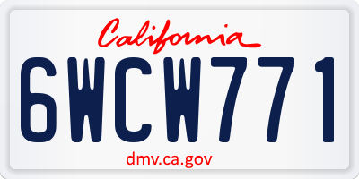 CA license plate 6WCW771