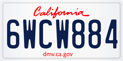 CA license plate 6WCW884